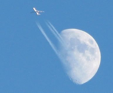 moon and plane