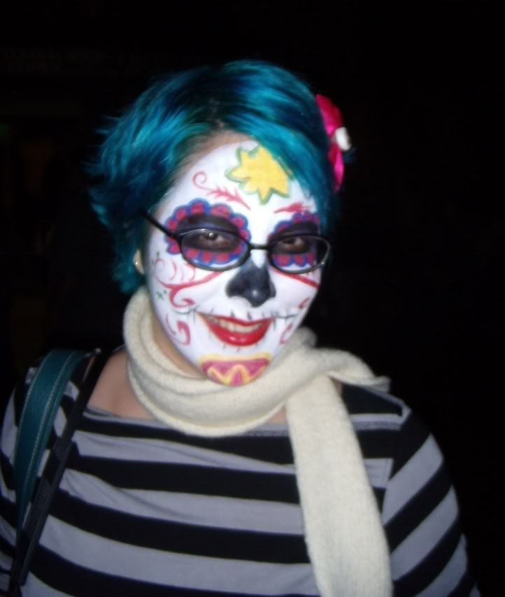 day of the dead skull face paint. The Day of the Dead is fast