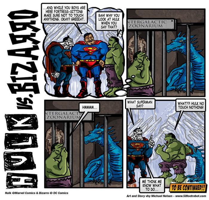 Hulk vs Bizarro webcomic 50 Foot Robot Studios and The Comic Rack