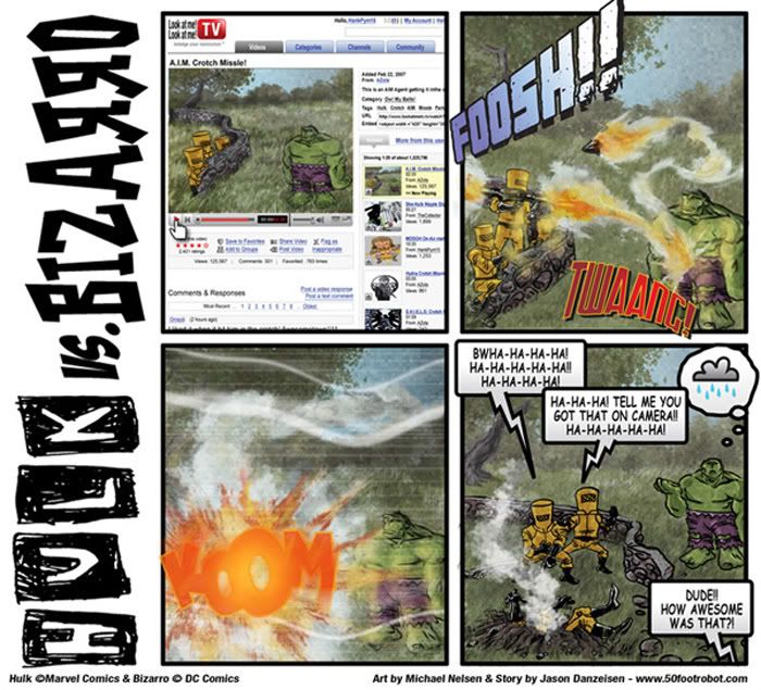 Hulk vs Bizarro 50 Foot Robot Studios webcomic The Comic Rack