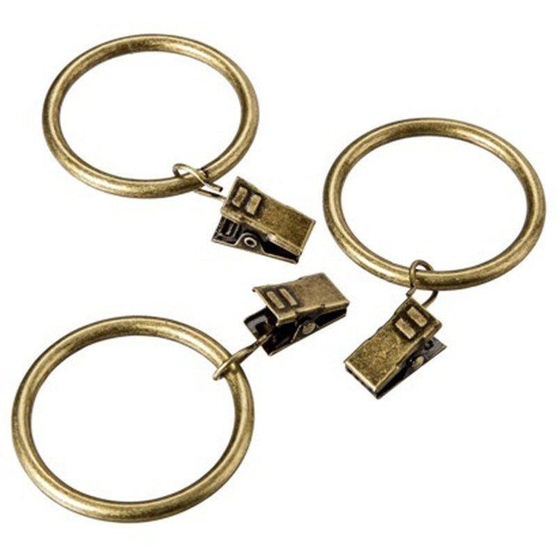 10 X METAL CURTAIN POLE RINGS WITH CROCODILE CLIPS ROD VOILE SHOWER 5