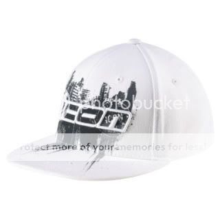 new icon abrasion white flatbill hat small/meduim  